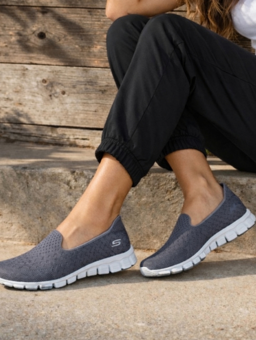 Skechers EZ Flex Flicker Y2K Athleisure Minimalist Slip On Comfy Sneaker 8.5M